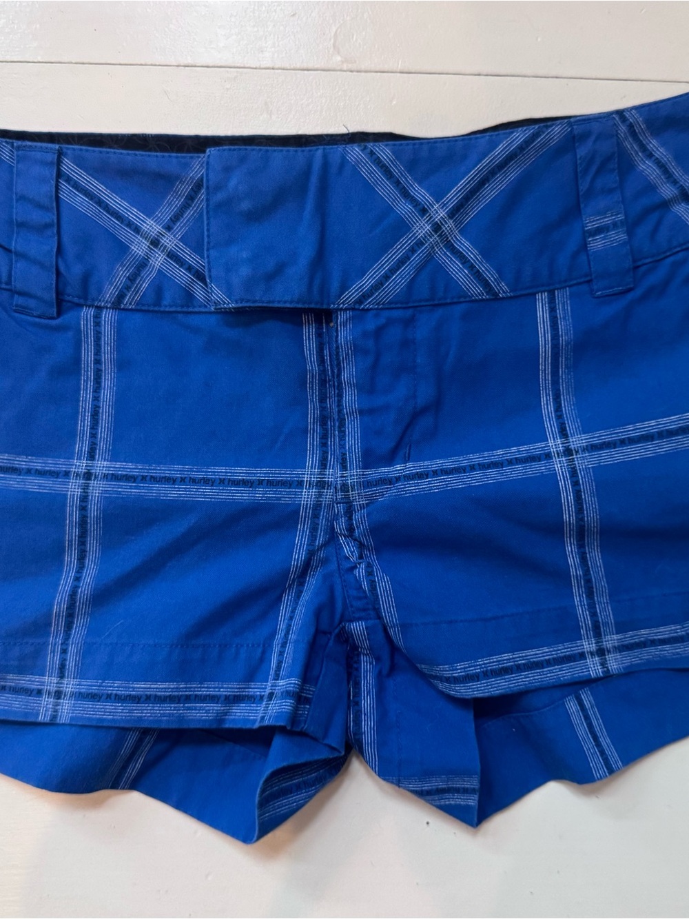 Blue Plaid Hurley Junior’s Shorts